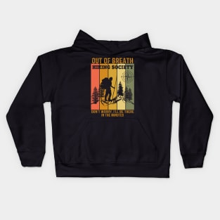 Out Of Breath Hiking Society Kids Hoodie